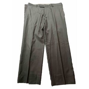 Hugo Boss Pants Mens 36R‎ Gray Flat Front Polyester Suit Dress Trousers
